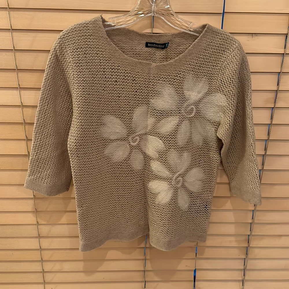 Troubadour for Anthropologie Snow Blossom Wool Sweater/Top - Picture 3 of 7